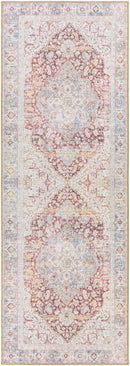 Cream Rust Leeston Washable Rug - Clearance