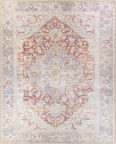 Cream Rust Leeston Washable Rug - Clearance