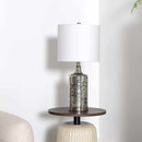 Lentner Ribbed White Ceramic Table Lamp
