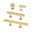 Lew's Square Bar Cabinet Knobs and Pulls in Polished Brass