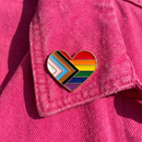 LGBTQ Progress Pride Heart Shaped Enamel Pin