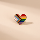 LGBTQ Progress Pride Heart Shaped Enamel Pin