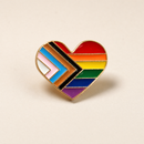 LGBTQ Progress Pride Heart Shaped Enamel Pin