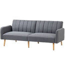 Modern Mid-Century Light Gray Linen-touch Polyester Futon Sleeper Sofa Bed