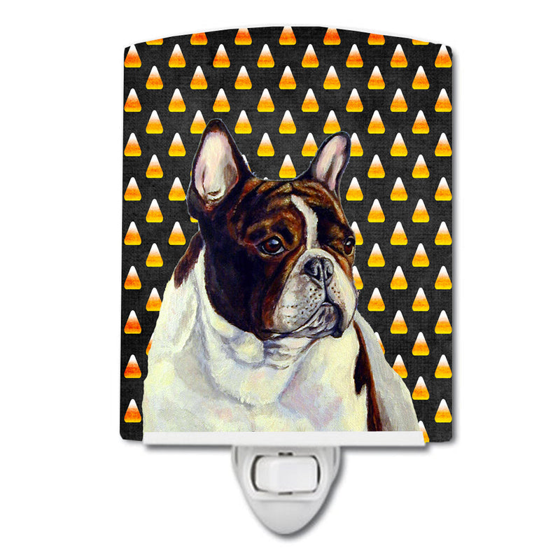 French Bulldog Candy Corn Halloween Portrait Ceramic Night Light LH9078CNL