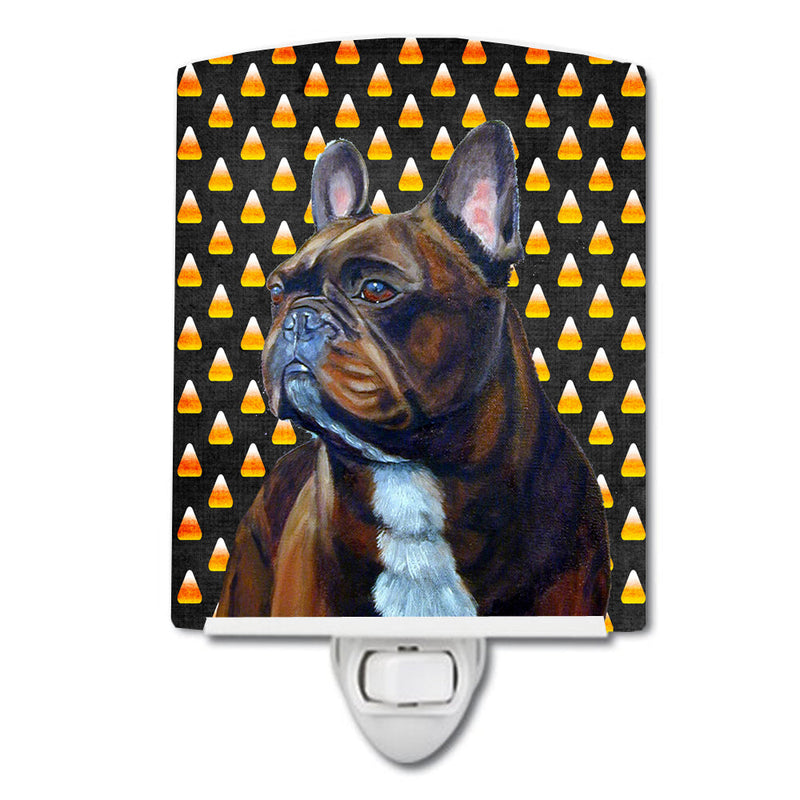 French Bulldog Candy Corn Halloween Portrait Ceramic Night Light LH9081CNL