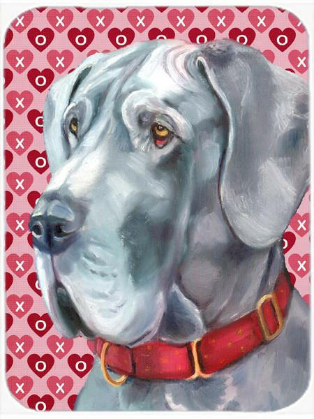 Great Dane Hearts Love and Valentine's Day Glass Cutting Board Large LH9563LCB