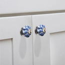 Mascot Hardware Blue Blossom 1-7/10 in. Blue & White Cabinet Knob (Pack of 10)