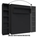 Easy-Lift Full Murphy Wall Bed in Black with Bookshelf
