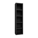 Easy-Lift Queen Murphy Wall Bed in Black with Two Bookshelves