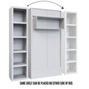 Easy-Lift Twin Murphy Wall Bed in White with Bookshelf