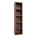 Easy-Lift Twin Murphy Wall Bed in Natural Brown Wood Grain with Bookshelf