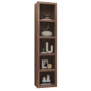 Brown Natural Wood Grain 85-in Tall Wooden Bookcase Shelf