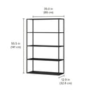 Freestanding Shelving System - Modern Storage System with Custom Design & German Engineering LIUM Decorative Shelving Unit XL 1x4
