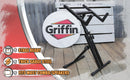Guitar Combo Amplifier Stand by GRIFFIN - PA Speaker Karaoke Monitor Holder - Low Profile Pro-Audio Amp Tilt Back Mount Stand for Speaker Cabinet