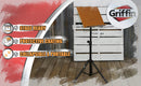 Wood Sheet Music Stand by GRIFFIN|Portable Musical Instrument Accessory for Conductors, Violin, Clarinet, Guitar & Other Players|Pro-Audio Metal Folding Tripod Design with Stand-Alone Bookplate