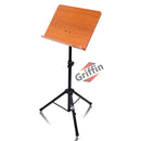 Wood Sheet Music Stand by GRIFFIN|Portable Musical Instrument Accessory for Conductors, Violin, Clarinet, Guitar & Other Players|Pro-Audio Metal Folding Tripod Design with Stand-Alone Bookplate