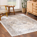 Rudo Beige Flat Pile Washable Rug