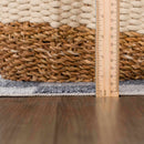 Alie Blue Gray Checkered Washable Rug