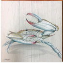 Blue Crab Wooden Artwork | Wall Art Print on Real Wood | Artist: Art Lamay | Coastal Beach House Home Decor