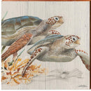 Sea Turtle Duo Wooden Artwork | Wall Art Print on Real Wood | Artist: Art Lamay |  Coastal Beach House Home Decor
