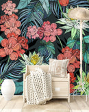 Colorful Flowers on Dark Wallpaper