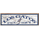 Los Gatos Bird Shabby Latitude Longitude | Wall Art Print on Real Wood