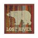 Lost River Bear Orange Boards | Wall Art Print on Real Wood