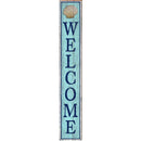 Welcome Sea Shell Blue Sign | Wall Art Print on Real Wood