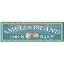 Amelia Island Triple Shells Water Latitude Longitude | Wall Art Print on Real Wood
