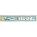 Beach House Coastal Blue Sign | Wall Art Print on Real Wood