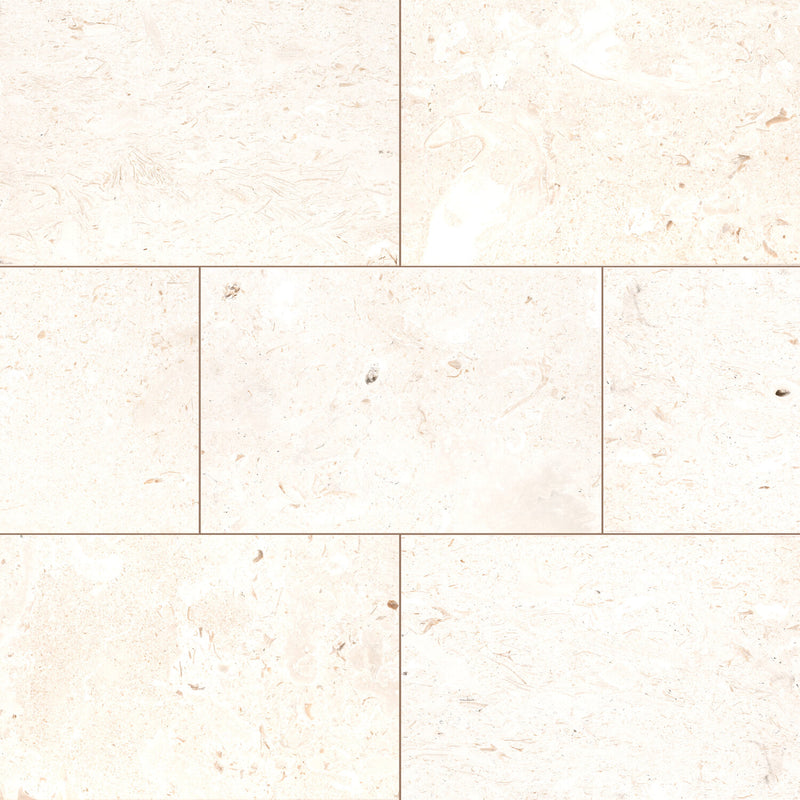 Mayra White 12"x12" Tumbled Limestone Paver Floor Tile - MSI Collection product shot wall view 3