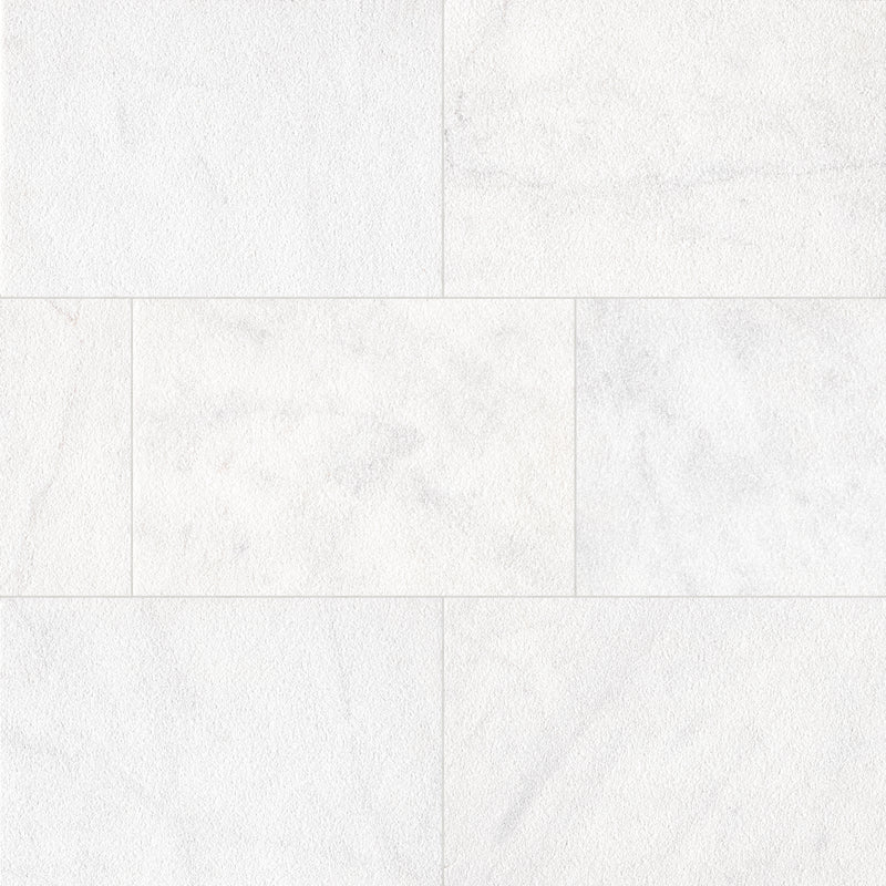 Crystal White 16"x24" Sandblast Marble Pavers - MSI Collection wall view