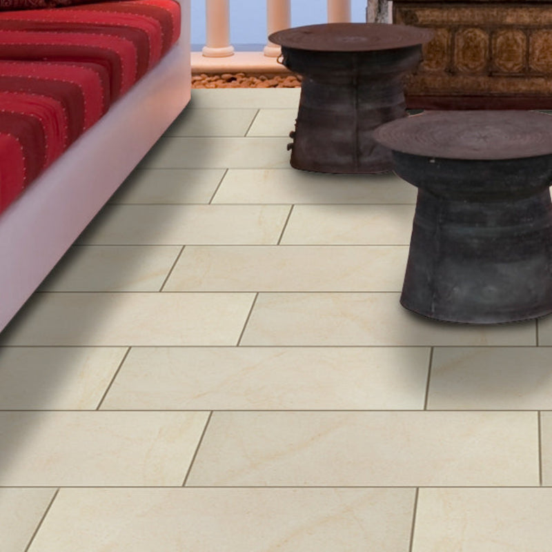 Livingstyle Cream 24"x48" Porcelain Paver Floor Tile - MSI Collection outdoor sitting view 2