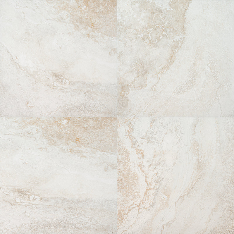 Livingstyle Travertino 24"x24" Matte Porcelain Paver Tile - MSI Collection wall view