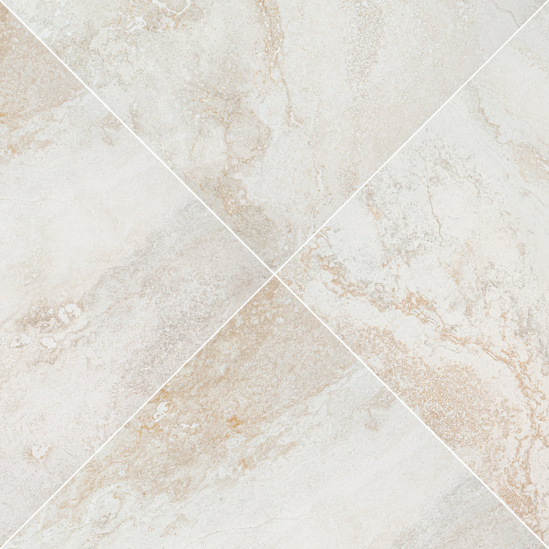 Livingstyle Travertino 24"x24" Matte Porcelain Paver Tile - MSI Collection angle view