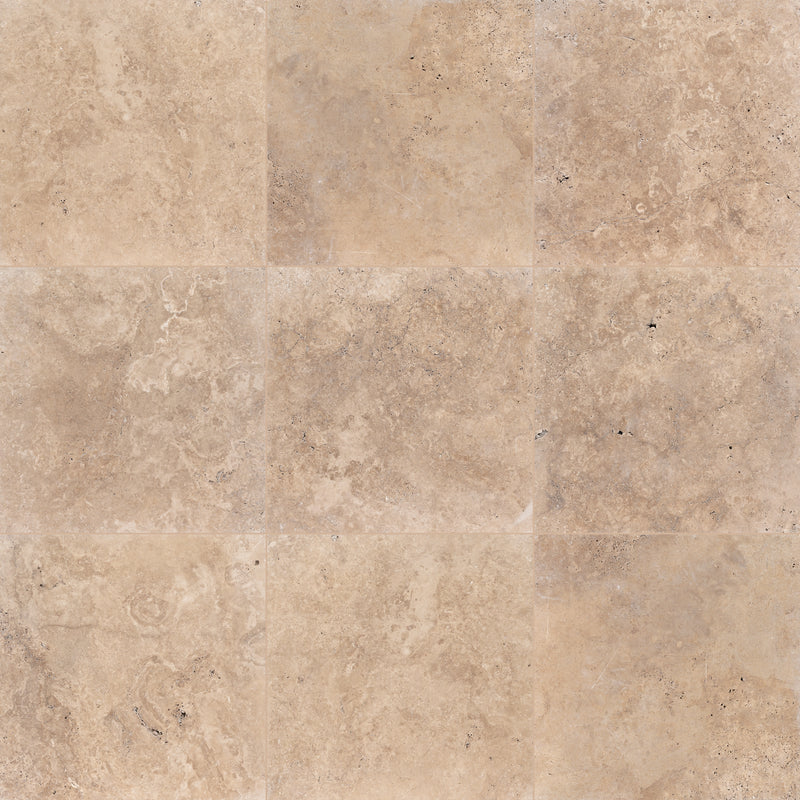 Tuscany Beige 24"x24" Tumbled Travertine Pavers Floor Tile - MSI Collection product shot wall view 2