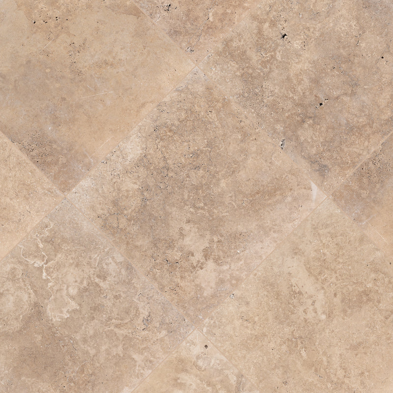 Tuscany Beige 24"x24" Tumbled Travertine Pavers Floor Tile - MSI Collection product shot angle view