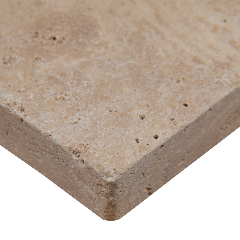 Tuscany Beige 6"x12" Tumbled Travertine Pavers Floor Tile - MSI Collection product shot edge view