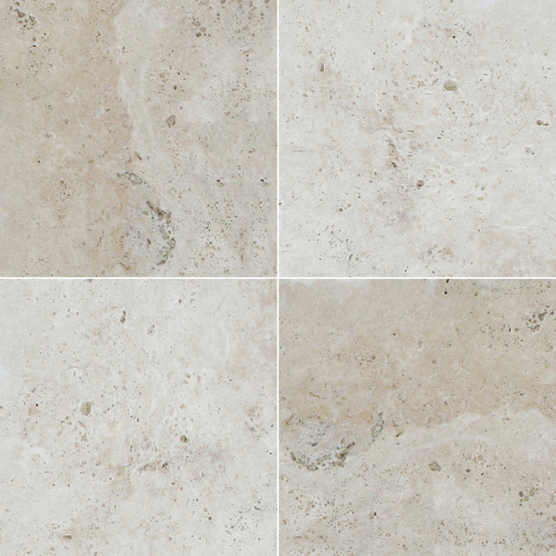 Tuscany Beige 8"x8" Tumbled Travertine Pavers Floor Tile - MSI Collection product shot wall view