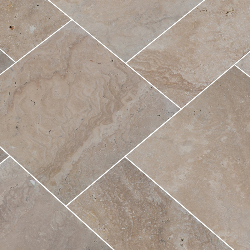 Tuscany Ivory Tumbled Pattern Pavers Floor Tile Kits - MSI Collection product shot diff tile view 2