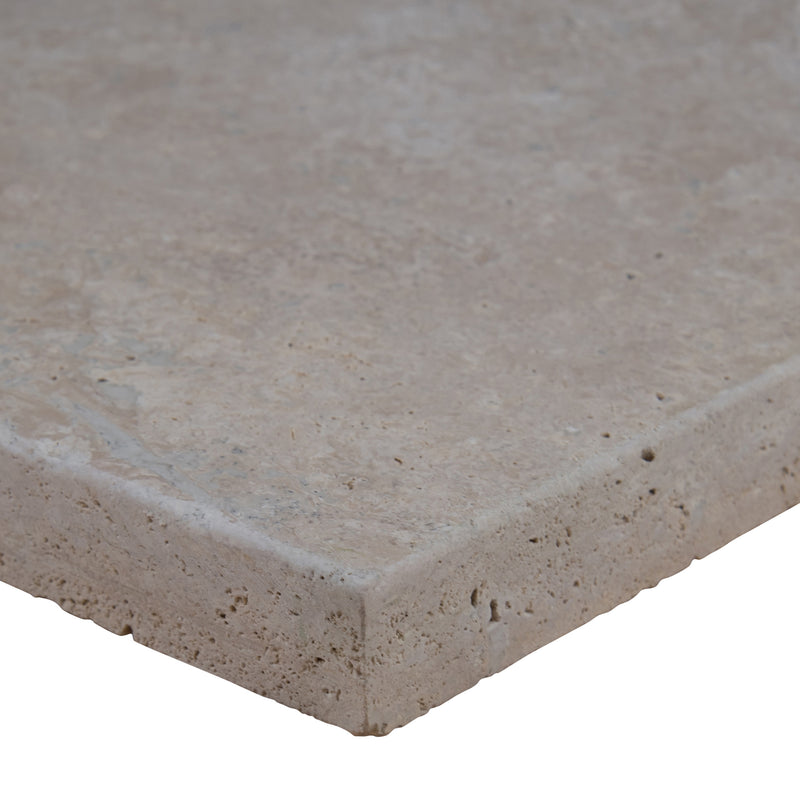 Mocha 16"x24" Tumbled Travertine Pavers Floor Tile - MSI Collection product shot edge view