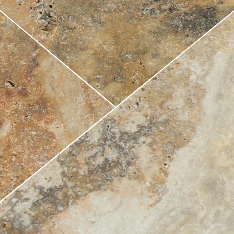 Tuscany Porcini 16"x24" Tumbled Travertine Paver Tile - MSI Collection product shot wall view 3