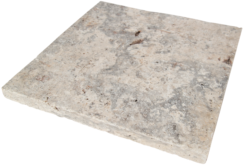 Tuscany Silver Travertine Tumbled Paver Floor Tile - MSI Collection product shot wall view 3