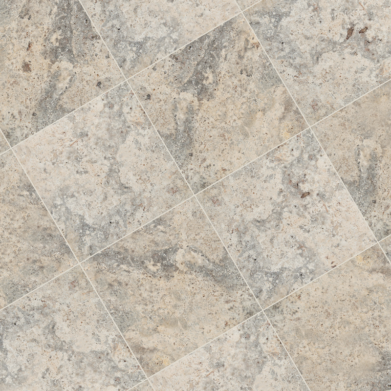 Tuscany Silver Travertine Tumbled Paver Floor Tile - MSI Collection product shot wall view 4
