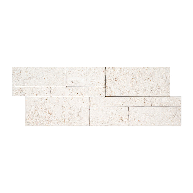 XL ROCKMOUNT Mayra White 9"x24" Splitface Ledger Panel Limestone Wall Tile - MSI Collection ledger panel view