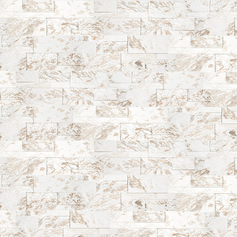 XL ROCKMOUNT Royal White 9"x24" Splitface Ledger Panel Quartzite Wall Tile - MSI Collection closeup view