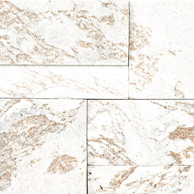 XL ROCKMOUNT Royal White 9"x24" Splitface Ledger Panel Quartzite Wall Tile - MSI Collection profile view