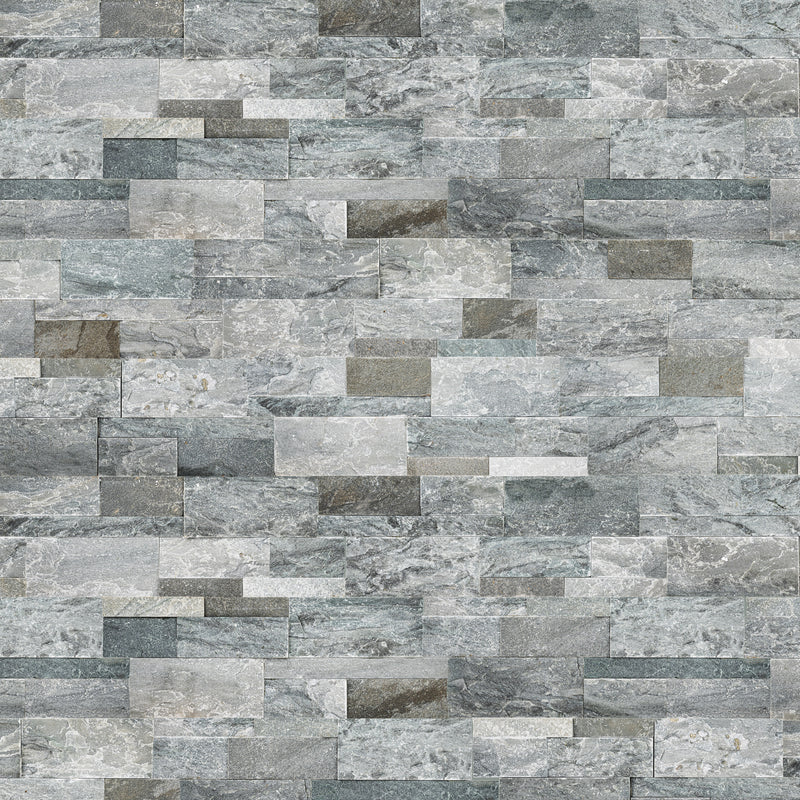 XL ROCKMOUNT Sierra Blue 9"x24" Splitface Ledger Panel Quartzite Wall Tile - MSI Collection wall view