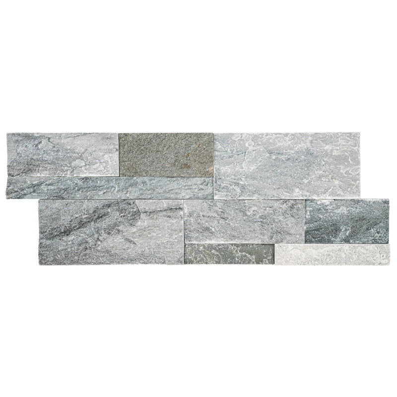 XL ROCKMOUNT Sierra Blue 9"x24" Splitface Ledger Panel Quartzite Wall Tile - MSI Collection profile view